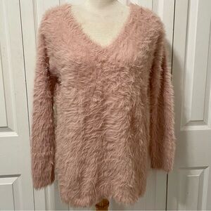 Ruby Moon Soft Pink V-Neck Sweater